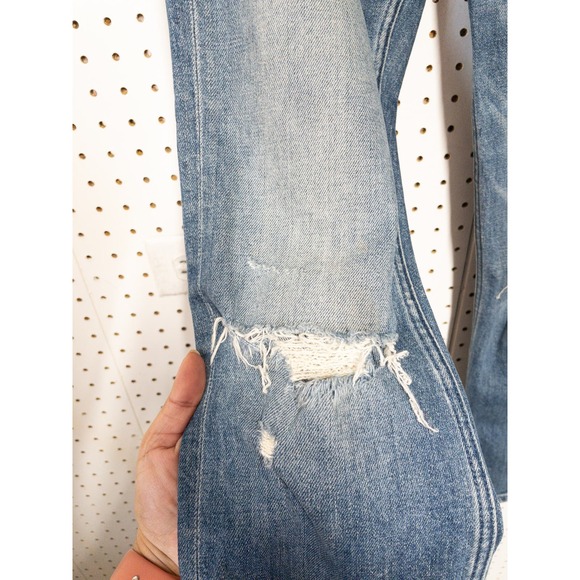 MOTHER Blue Straight Leg Jeans High-Rise - Picture 3 of 6